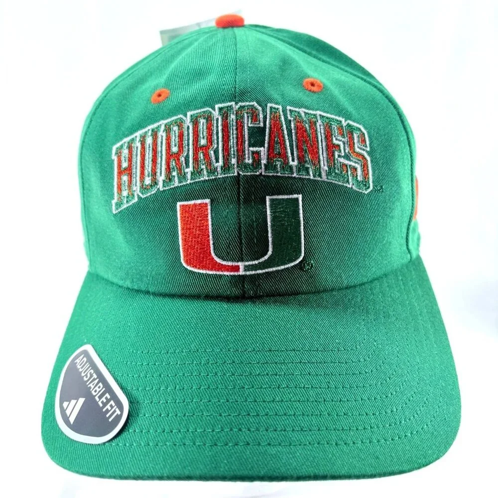 Adidas NCAA University of Miami‎ Hurricanes Seasonal Slouch Strapback Hat NWT
